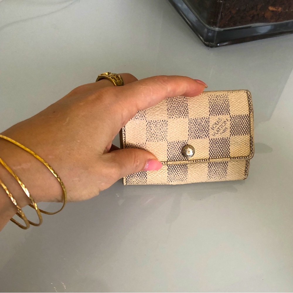 Louis Vitton Damier Azur Canvas & Leather 6 Key Holder & Card Holder